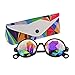 TOPERSUN Rainbow Real Crystal Prism Glasses Rave Glasses Kaleidoscope Glasses Black Used for EDM Party