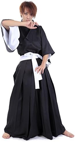 ICEMPs Bleach Cosplay Kurosaki Ichigo Shinigami Black Male Kimono 1st Set