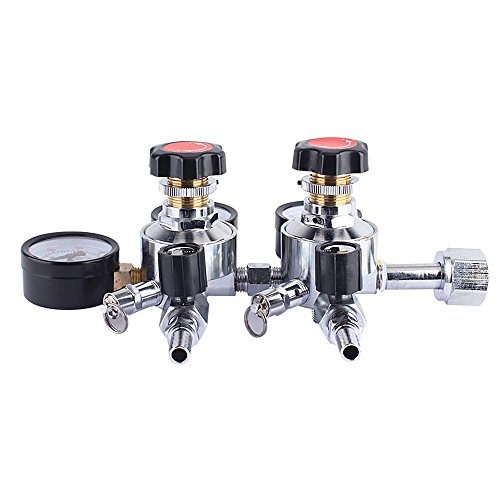 Dual Gauge CO2 Beer Regulator - Homebrew Kegerator Draft Beer Dispensing-Unit with CGA-320 inlet,3/8''outlet 0-60 PSI Working Pressure, 0-3000 PSI Tank Pressure with Safety Pressure Relief Valve - Thumbnail 5