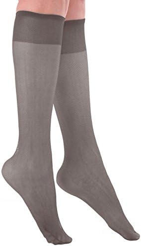 EMEM Apparel Women's Ladies Plus Size Queen Sheer Support Knee High Stockings 3-Pack Off Black 3X