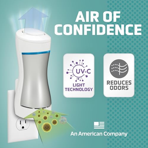 GermGuardian GG1000 Pluggable UV-C Sanitizer and Deodorizer, Kills Germs, Freshens Air and Reduces Odors from Pets, Smoke, Mold, Cooking and Laundry, 2-Pack
