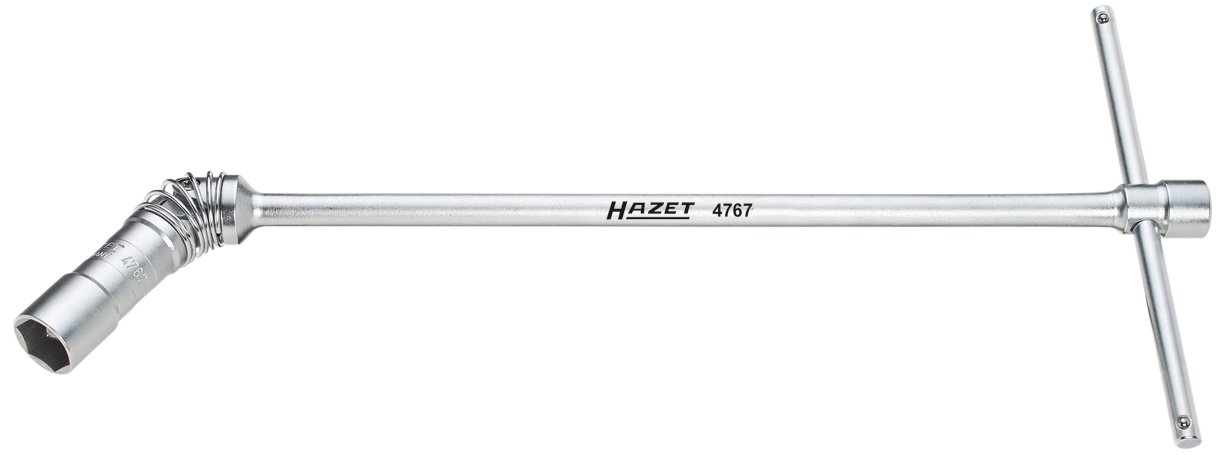 HAZET 4767AKF 480 mm Hexagon Profile Spark Plug Wrench - Chrome-Plated