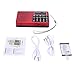 LCJ Portable FM AM Shortwave Multiband Radio Receiver with Micro TF Card and USB Driver MP3 Player USB Charging Cable 1000MAH Rechargeable Li-ion Battery (L-258-Red)