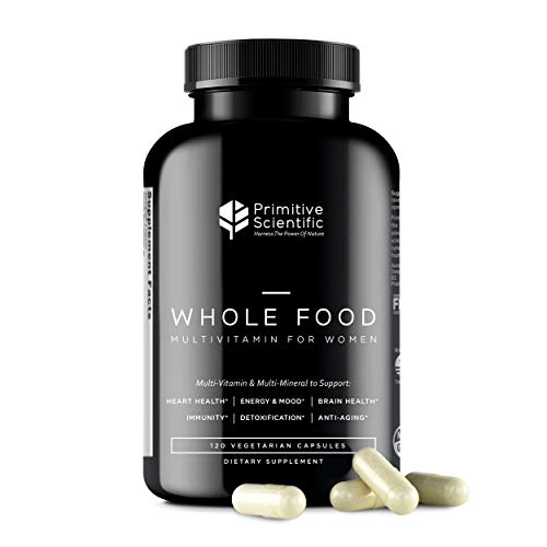 Primitive Scientific Whole Food Multivitamin for Women (120 Vegetarian Capsules) for Holistic Health, Natural Women’s Multivitamin for Immune Support, Heart Health, Energy, Cleansing, and More