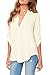 Bluetime Womens V Neck Blouses Loose T Shirt Cuffed Sleeve Casual Top Shirts
