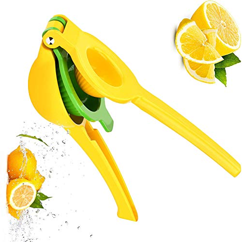 Favson Lemon Lime Squeezer - Premium Quality Metal Manual Citrus Press Juicer Citrus Juicer Aluminum Lime Squeezer Yellow - Thumbnail 5