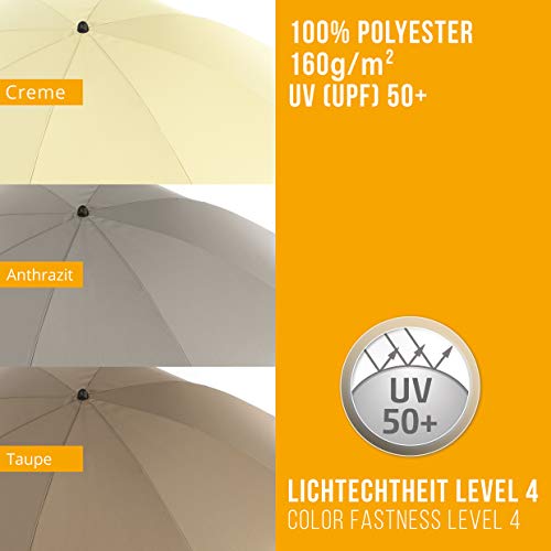 4smile 3-IN-1-SET Sonnenschirm Strand + Bodenhülse - UV50+ Strandschirm mit Erdspieß zum Eindrehen - Optimaler… – Bild 4
