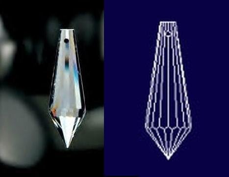 Asfour Icicle Drop 30% Lead Crystal Faceted 38mm - 1.5