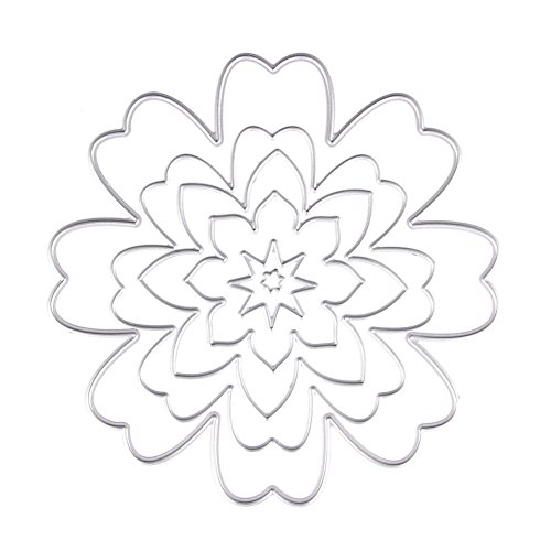 JUA PORROR 6 Pcs Basic Flower Metal Cutting Dies Stencils for DIY Scrapbooking Photo Album