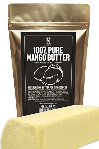 Raw, Unrefined Mango Butter Bar, Amazing Moisturizer, Use Alone or in DIY Body Butters, Soaps, Lotions and lip balm - 100 Percent Pure and Fresh - 1/2 lb (8 oz)
