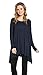 Frumos Womens Tunic Tops for Leggings Round Neck Top Navy 2X-Large