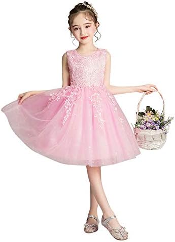 子供ドレス ロング丈 チュール リボン付き フォーマルドレス シフォン ピアノ バイオリン発表会 結婚式 ワンピース ノースリーブ 丸襟 入園式 1 170