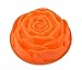 Longzang XJ134 9" Rose Flower Birthday Cake Bread Tart Flan Silicone Baking Mould Tin Bakeware, L primary