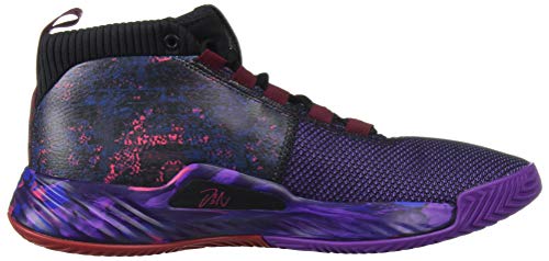 adidas Men's Dame 5 Basketball Shoe, Black/Collegiate Burgundy/Scarlet, 16 M US
