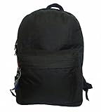 18in Classic Basic Backpack Simple School Book Bag w/Padded Back Side Pocket