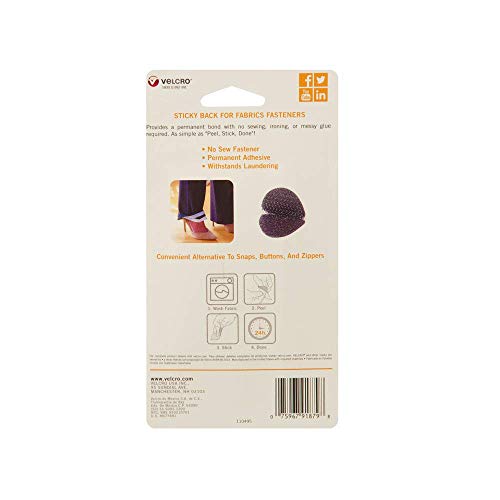 VELCRO Brand for Fabrics Permanent Sticky Back Fabric Tape for