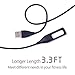 Vetoo Replacement USB Charger Cable 3.3FT 1m Black,Compatible For Fitbit Flex Wireless Activity Bracelet Wristband Pack of 2