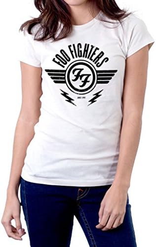 Foo Fighters FF Logo Winged Women's T-Shirt Medium White