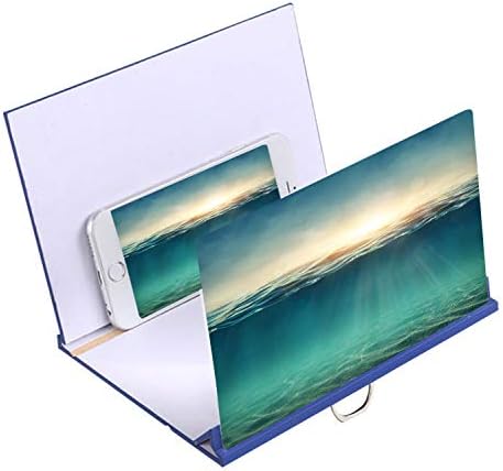 Smartphone Magnifier,Mobile Screen Magnifier,8inch Foldable 3D Mobile Cell Phone Movie Videos Screen Magnifier Compatible with iPhone XR Xs Max Huawei Xiaomi OPPO Samsung Blue