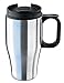 Isosteel 0.4 L Auto-Insulation Bottle with Plastic Screw Cap Double-Layered Skid-Free Base Sealable Drinking Spout, 18/8 Stainless Steel
