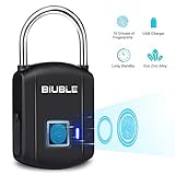 Fingerprint Padlock,Smart Keyless Security lock IP65 Waterproof Anti-Theft USB Rechargeable Suitable for School Locker, Gym, Door, Cabinet, Suitcase, Backpack