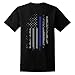 GunShowTees Back The Blue/Thin Blue Line America Flag Police Lives Matter Shirt, Medium, Black