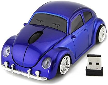 SPECTRONIX Vintage Wireless Car Mouse Optical & Ergonomic Design with Nano USB Receiver 10 Meter Range 2.4GHz Wireless Mouse 1200DPI for Laptops and PCs 4 Vibrant Colours (Blue)