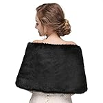 Yfe Women's Faux Fur Shawls Wraps Wedding Sleeveless Fur Wrap Shawl For Women 1920s Fur Stole Capelet