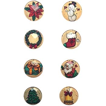 Adam Victor Merry Christmas Office & Kitchen Magnets, Fridge Magnet/Best Christmas Decoration- Include Santa Claus, Jingle Bells, Christmas Tree, Christmas Stocking, Snowman, Christmas Gift(8 PCS)