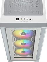 Corsair iCUE 4000X RGB Tempered Glass Mid-Tower Case White view 12