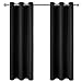 DWCN Blackout Curtains Room Darkening Thermal Insulated Grommet Window Curtain for Bedroom Living Room 42 x 63 Inch 1 Panel, Black Thick Curtain