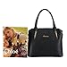 LINGTOM 3 pieces Lady Womens PU Leather Shoulder Bags Top Handle Cross Satchel Handbag Set,Black