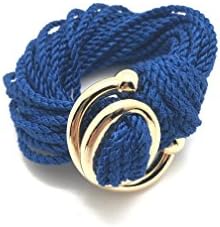Attimi Handmade Jewelry Costa Rican Unique Soft Cotton Fashion Bracelet With European Gold Plated Metal Clasp Divinite For Gifts Accesories and More Handcrafted Royal Blue Extra Small
