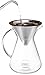 Osaka Pour Over Coffee Brewer - Borosilicate Glass Carafe with Handle and Cork Lid, Includes Reusable Double Layer Stainless Steel Cone Filter - 6 Cup (30 Ounces)