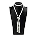 Pearls Flapper Beads 1920s Accessories Fashion Sweater Chain Faux Pearl Necklace,Cluster Gastaby 2 pack