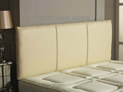 QUALITY FAUX LEATHER ALTON HEADBOARD IN 2ft6,3ft,4ft,4ft6,5ft,6ft NEW!!!!! (4FT6 DOUBLE, CREAM)