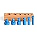 BOHS Montessori Knobbed Cylinders Blocks - 6 Pegs / 6.7 Inches - Colorful Wooden Early Home School Toys - 4pcs Set