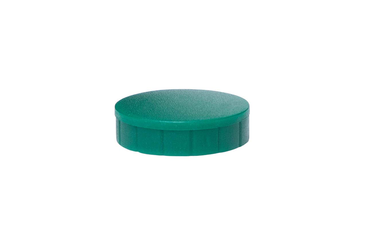 6162455 Magnetic Mouth Solid, Round Magnet, Shatterproof Plastic, 600 g Holding Force, 24 x 8 mm, Green