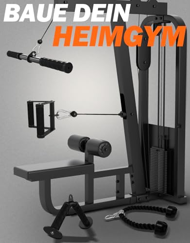 Fitarc Kabelmaschinen-Zubehör Set, Lat Pulldown Zubehör für Heimfitnessgeräte, Trizeps-Zuggriff für Heimfitness-Zubehör, Lat Pulldown Stange und Trizepsseil für Kabelmaschine