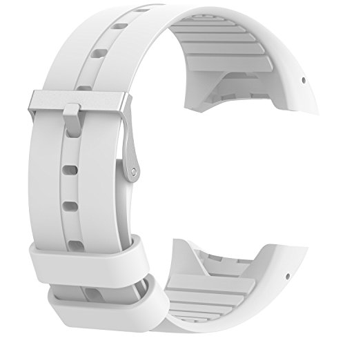 RuenTech Bands for Polar M400 / M430 watch Strap Replacement Soft Silicone Wristband Sports Band For Polar M400 and M430 GPS Smart Sports Watch-White,M(5.5''-8.0'')