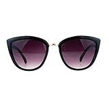 SA106 Runway Fashion Metal Bridge Trim Oversized Cat Eye Sunglasses