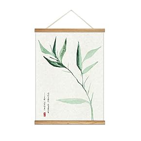 Wooden Framed Hanging Poster Bamboo Wall Picture Canvas Artwork for Home Decoration Ready to Hang - 18"x24" inches