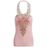 Fancyqube(TM) Women's Lace Halter Sleeveless Blouse Tank Tops