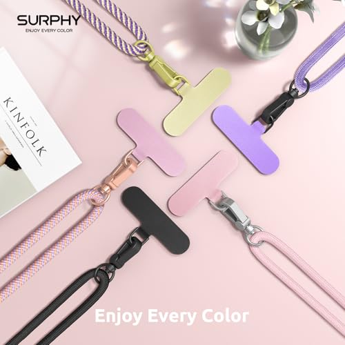 SURPHY Universal Mobile Phone Lanyard, Adjustable and Detachable, Nylon Long Mobile Phone Strap Compatible with Smartphones etc