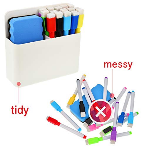 Jetec 2 Pack Magnetic Marker Holder Dry Erase Organizer Magnetic Holder for Whiteboard (Cream Color)