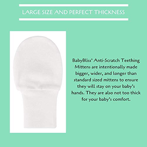 image for BabyBliss 100% Cotton Anti-Scratch Baby Mittens (For Babies Weighing 8