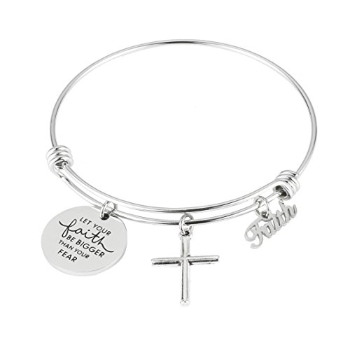 Christian Bracelet,Faith Bracelet, Let your Faith be bigger than your fear Gift For Her (Let your faith be bigge than your fear)