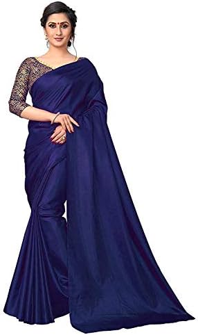 Flowral Women's Designer Paper Silk Saree with Blouse Piece(Paper Silk_Free Size)