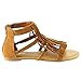 BAMBOO DINO-71S Women's Closed Back Multi Straps Flat Fringe Sandals