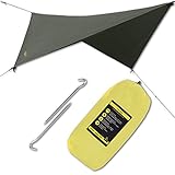 Golden Eagle Hammock Tarp - Rain & Sun Fly Tent - Camping Shelter, Lightweight, Easy Setup, Waterproof Polyester 190T. 126x126 in/320x320 cm
